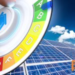 Draaiknop met energielabels van G tot A.