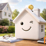 Huisspaarpot met munt en rekenmachine op tafel voor moderne woningen, als symbool voor aflossingsvrije hypotheek en woningfinanciering in 2026.