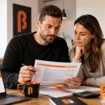 Stel bekijkt hypotheekmogelijkheden voor het meenemen van een lage hypotheekrente bij een verhuizing.
